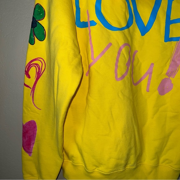 NEW KIDS WORLDWIDE “Love You” Yellow HOODIE Size Small Unisex - Picture 8 of 12